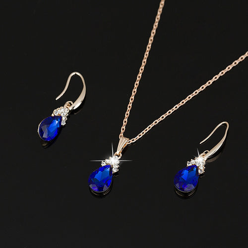 Blue Austrian Crystal Jewelry Set